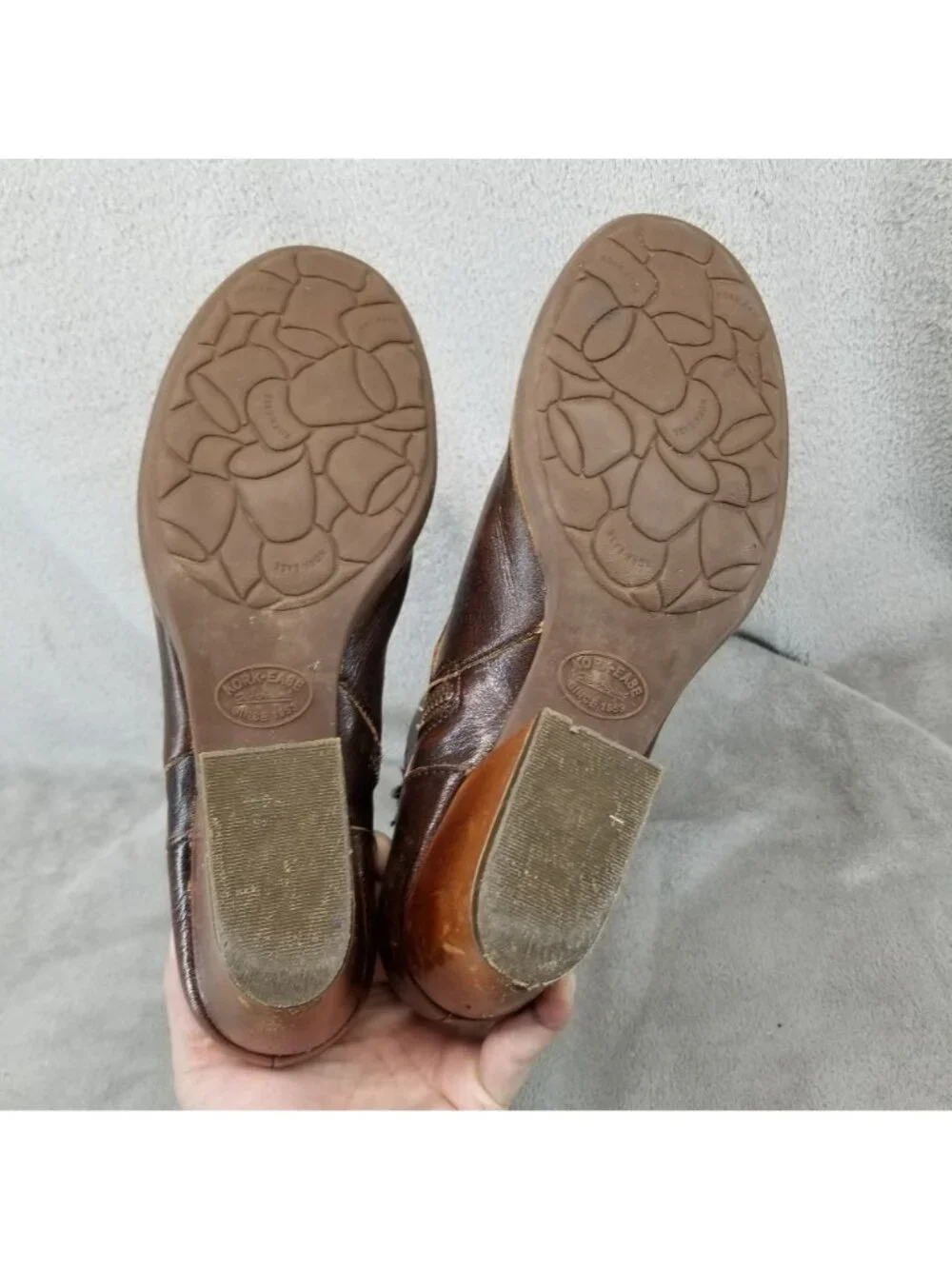 Kork-Ease Shoes Womens Size 8.5 Isa Brown Leather Side Zip Ankle Boots *Read*